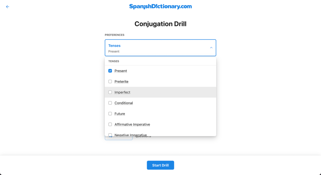 Best Free Spanish Learning App Conjugations
