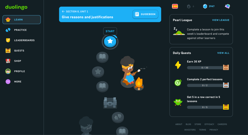 Does Duolingo Work: Learn Section