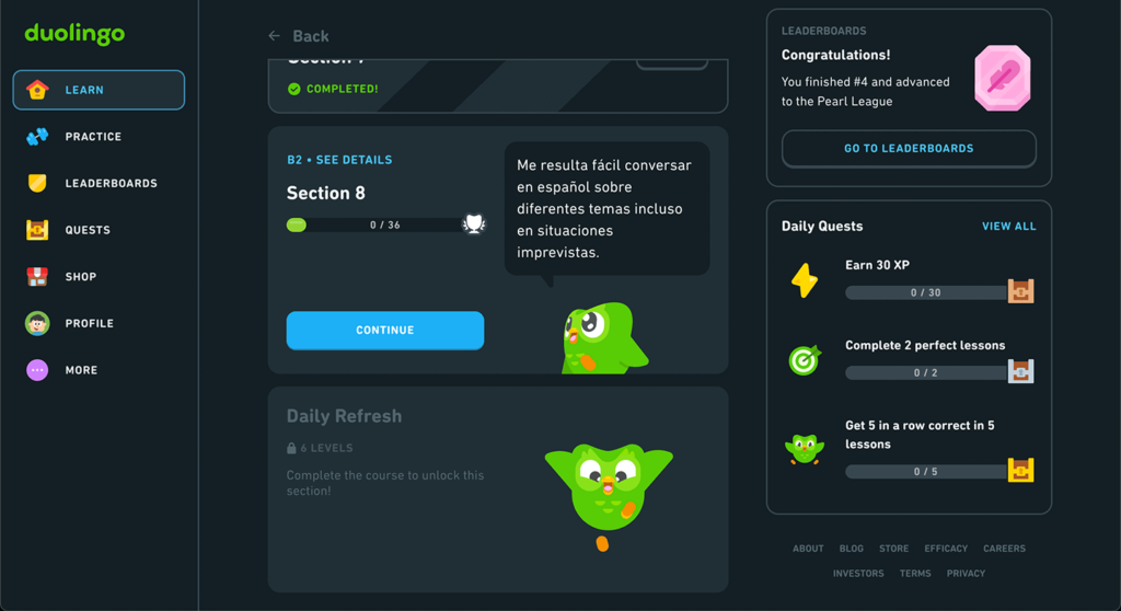 Rosetta Stone VS Duolingo: Duolingo´s Features